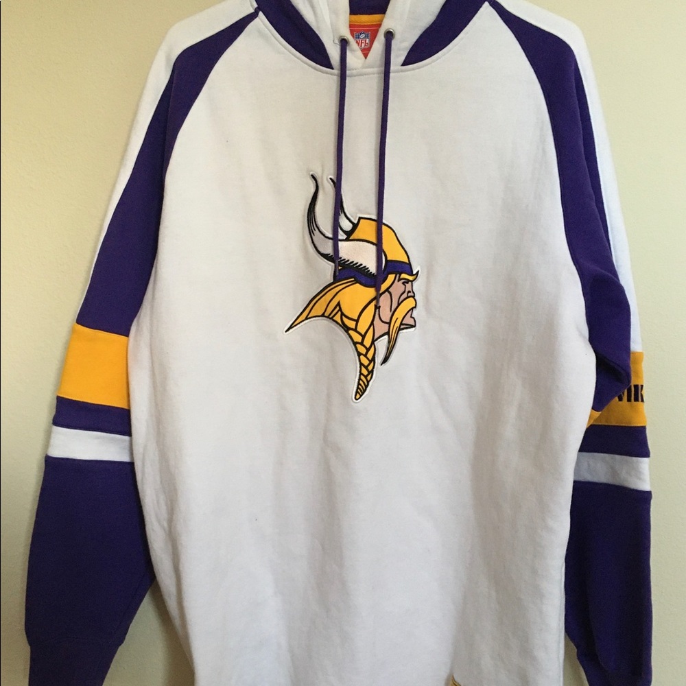 Vikings Hoodie Pullover Sweater White NFL XL